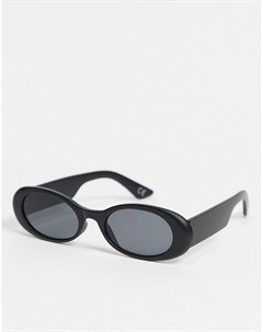 Маленькие овальные солнцезащитные очки в черной оправе с дымчатыми стеклами Asos design