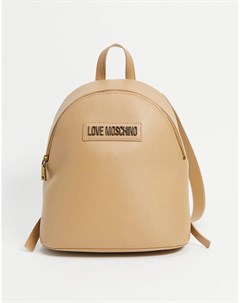 Светло коричневый рюкзак с логотипом Love moschino