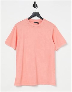 Oversized футболка выбеленного кораллового цвета Asos design