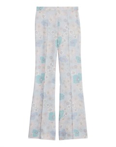 Голубые полупрозрачные брюки с цветочным принтом Sandro