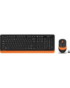 Комплект клавиатура и мышь Fstyler FG1010 клав черный оранжевый мышь черный оранжевый USB беспроводн A4tech