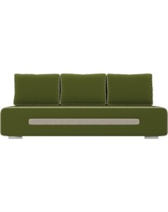 Прямой диван Приам микровельвет зеленый Артмебель