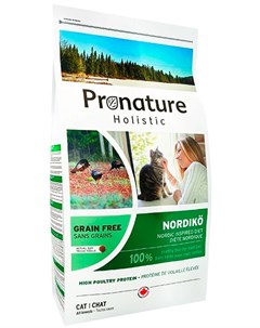Holistic Grain Free Cat Nordiko беззерновой для взрослых кошек Северная диета 2 кг Pronature