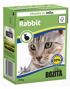 Влажный корм для кошек Feline Rabbit кусочки в желе 0 37 кг Bozita