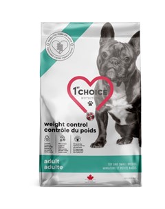 Weight Control Сухой облегчённый корм для взрослых собак мелких и карликовых пород с курицей 4 5 кг 1st choice