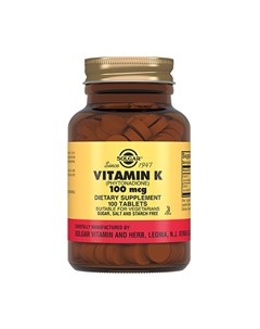 Солгар Витамин К таб 100мкг 100 Solgar vitamin and  herb