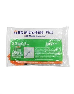 Шприц Micro Fine Plus Инсулиновый U 100 0 5мл с несъемной иглой 29G 0 33х12 7 10 Becton dickinson