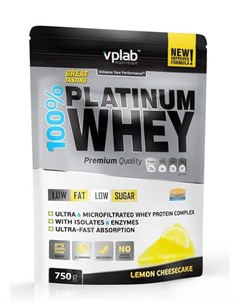 Сывороточный протеин 100 Platinum Whey вкус Лимонный чизкейк 750 гр VPLab Vplab nutrition