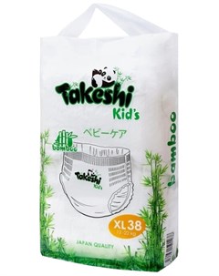 Подгузники трусики для детей бамбуковые Kid s размер XL 12 22 кг 38 шт Takeshi