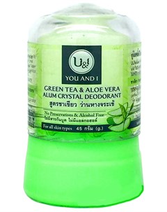 Дезодорант кристаллический с зеленым чаем и алое вера stick body deodorant with green tea aloe vera U & i