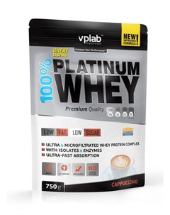 Сывороточный протеин 100 Platinum Whey вкус Капучино 750 гр VPLab Vplab nutrition