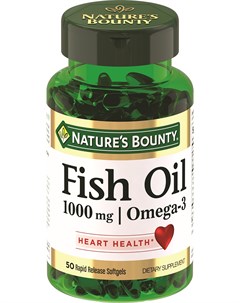 Рыбий жир 1000 мг 50 капсул Nature’s bounty