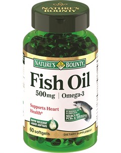 Рыбий жир 500 мг 60 капсул Nature’s bounty