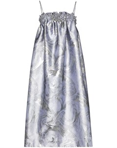Жаккардовое платье миди со сборками Ganni