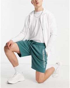 Зеленые трикотажные шорты с логотипом Abercrombie & fitch