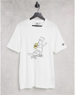 Белая футболка с принтом Bart Squishee x The Simpsons Adidas originals