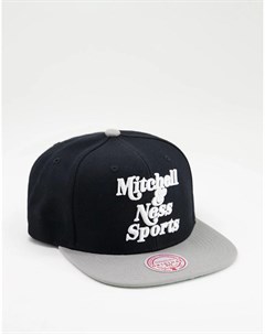 Черная двухцветная кепка с логотипом в стиле ретро Mitchell and ness