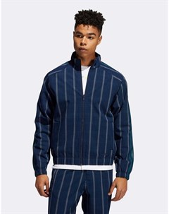 Темно синяя спортивная куртка в полоску Adidas originals
