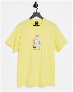 Желтая футболка с надписью Born To Die Huf