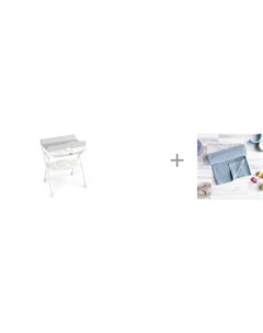Пеленальный столик Volare с ванночкой 242 и Пеленка Mjolk Baby blue 120х105 см Cam