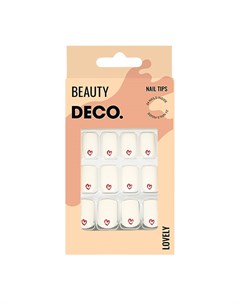 Набор накладных ногтей LOVELY hearts 24 шт клеевые стикеры 24 шт Deco