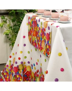 Скатерть на стол с пропиткой Смартик разноцветная 140х180 см Di milano