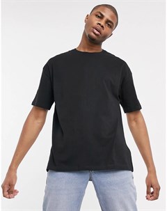 Черная oversize футболка New look
