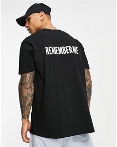 Черная футболка с надписью Remember Me Night addict