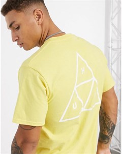 Желтая футболка с принтом треугольников Essentials Huf