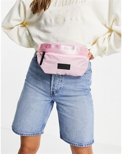 Розовая сумка кошелек на пояс на молнии с отделкой тесьмой Consigned