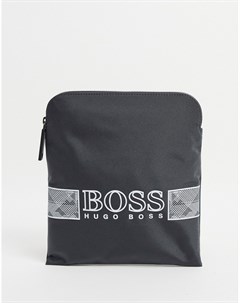 Серая сумка почтальона с логотипом BOSS Boss by hugo boss