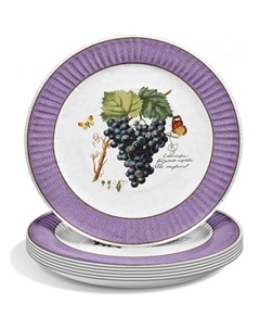 Набор одноразовых тарелок Виноград 25 см 6 шт Priority