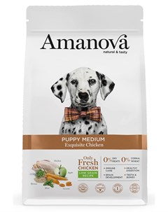 Сухой корм для щенков Puppy Medium с изысканной курочкой для средних пород 12 кг Amanova