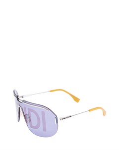 Очки маска в легкой оправе с принтом на линзах Fendi (sunglasses)