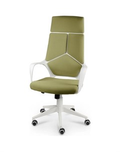 Кресло офисное IQ white plastic green белый пластик зеленая ткань Norden
