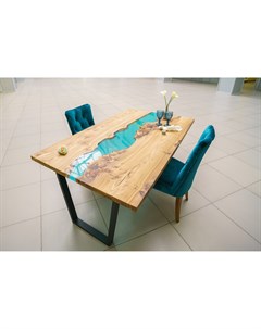 Обеденный стол голубой 100 0x75 0x170 0 см Woodzpro