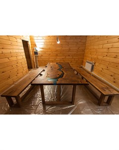 Обеденный стол голубой 110 0x75 0x250 0 см Woodzpro