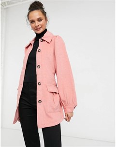 Розовая куртка с поясом из переработанной шерсти Nina Monki