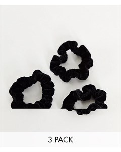Набор из 3 черных резинок для волос Asos design