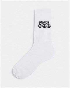 Белые носки с символом мира Asos design