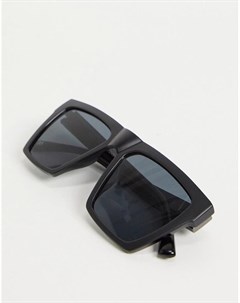 Матовые солнцезащитные очки с D образной оправой черного цвета River island