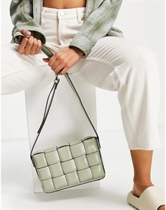 Шалфейно зеленая сумка через плечо с уплотненной плетеной отделкой by ALDO Call it spring