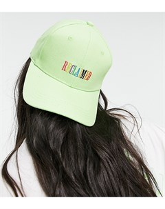 Зеленая кепка с вышитым радужным логотипом Inspired Reclaimed vintage