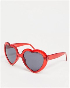 Красные солнцезащитные очки в форме сердца Asos design