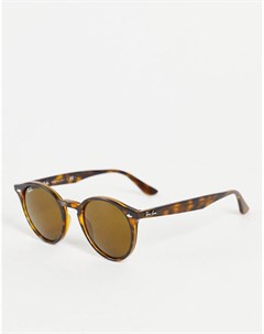 Круглые солнцезащитные очки в коричневой оправе в стиле унисекс 0RB2180 Ray-ban®