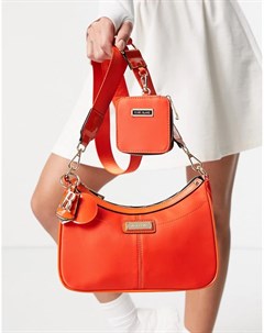 Оранжевая сумка через плечо изогнутой формы в стиле 90 х River island
