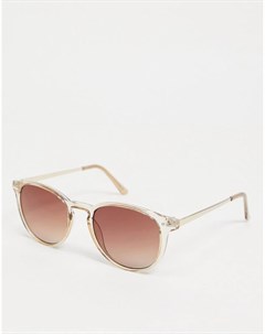 Квадратные солнцезащитные очки в прозрачной оправе с коричневыми стеклами Vero moda