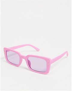 Квадратные солнцезащитные очки в фиолетовой оправе с металлическими заклепками Asos design