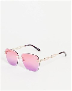 Женские квадратные солнцезащитные очки розового цвета без оправы Quay X Saweetie No Cap Quay australia