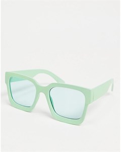 Мятно зеленые квадратные солнцезащитные очки в массивной оправе со скошенными углами Asos design